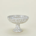 Splatter Footed Bowl - Light Grey/White