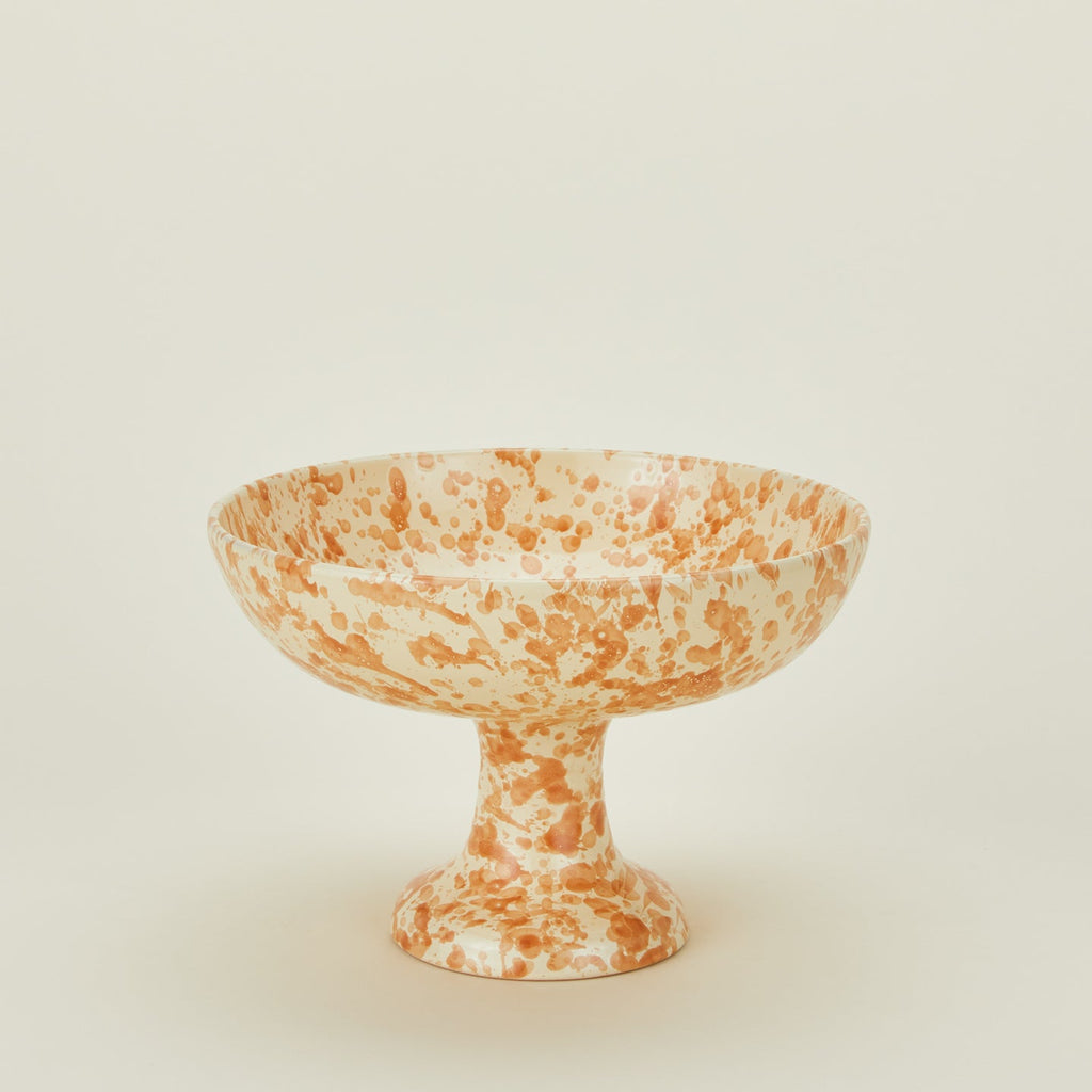 Splatter Footed Bowl - Ivory/Bronze