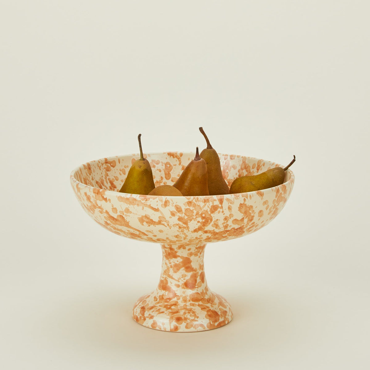 Splatter Footed Bowl - Ivory/Bronze