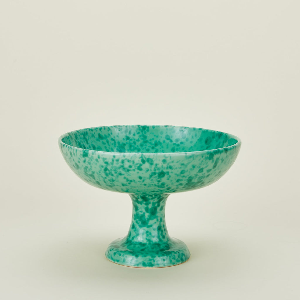 Splatter Footed Bowl - Sage/Green