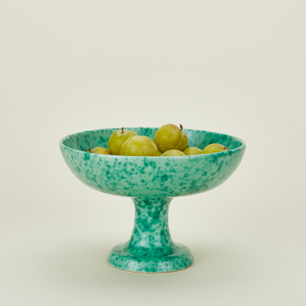 Splatter Footed Bowl - Sage/Green