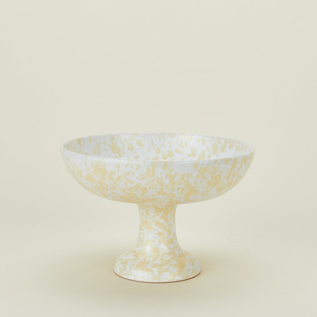 Splatter Footed Bowl - White/Ivory